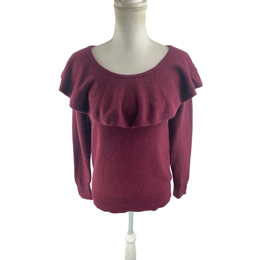 Banana Republic XS Off Shoulder Sweater Merino Wool Cashmere Blend Feather Touch